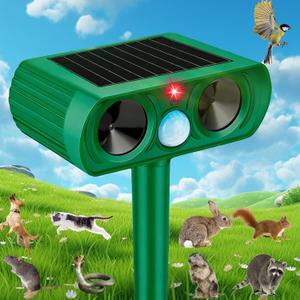 Solar Ultrasonic Animal Repellent, Cat Repellent Outdoor with Motion Sensor, Waterproof Cat Deterrent, Repel Squirrels, Dogs, Raccoon, Skunk, Dogs, Squirrels, Rabbit, Deer, Fox Deterrent