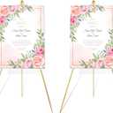 Easel Stand for Sign 63'' Art Easels for Display Wedding Welcome Poster Stand Portable Floor Metal Easel Gold 2 Pack