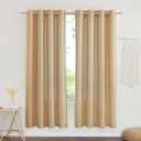 NICETOWN Linen Flax Semi Sheer Curtains 72" Length, Grommet Top Bedroom Window Treatments Privacy with Light Filtering Vertical Drapes for Loft/Bedroom, Burlap, W55 x L72, 2 Panels