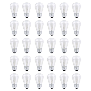 30 Pack S14 Outdoor String Light Bulbs Set orange, 120V 11W Clear Outdoor Patio Vintage Light Shatterproof Bulbs