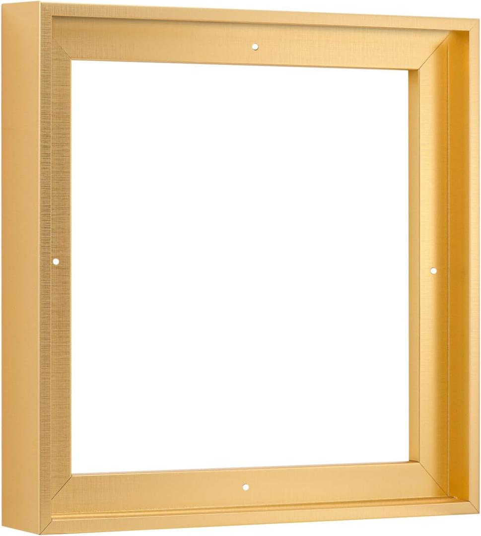 PIXY CANVAS Floater Frame 24x24 for 1.5 inch Deep Canvas Paintings/Canvas Prints/Wood Canvas Panels/Wall Art/Wall Decor/Home Decor/Artwork (Brass Gold, 24 x 24 inch, Square)