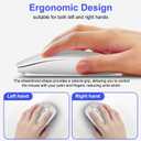 Bluetooth Wireless Mouse for MacBook Air Mac Pro iPad Laptop Computer Pad Optical Rechargeable Slim Silent Dual Mode (2.4G USB-C/USB-A&Bluetooth 5.2/3.0) Mouse Jiggler for Computer Awakening - Silver