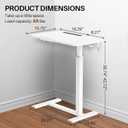 Overbed Bedside Table with Wheels,Tiltable Hospital Bed Table, Pneumatic Adjustable Overbed Table, Rolling Laptop Desk, Mobile Standing Desk for Bed, Couch, or Hospital Use, 24.21 inches x 15.75 inches x 42.72 inches