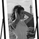 Eletecpro 5x7 Metal Picture Frame with Real Glass Cover, Tabletop Display Photo for Multiple Size up to 5x7, Black Floating Photo Frame Diaplay 2x3, 3x5, 4x6 for Wedding, Party, Home Decor, Vertical