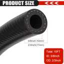 3/8 Inch (10mm) ID Fuel Line Hose 10FT NBR Rubber Push Lock Hose High Pressure 300PSI for Automotive Fuel Systems Engines