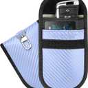 TICONN 2PK Faraday Bags for Car Keys Fob, 3.5"X5.0" Faraday Cage Protector, Car RFID Signal Blocking, Anti-Theft Pouch Anti-Hacking Case Blocker (Blue, M)