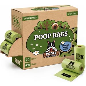 Pogis Dog Poop Bags  Leak-Proof & Extra Thick Pet Waste Bags (Fresh Scent, 30 Rolls, 450-Count)
