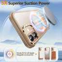 O3 Mag-Stand Designed for iPhone 17 Case with 360 Spin Stand, [Compatible with MagSafe][Super Skin Feeling] Translucent Matte Magnetic Slim Phone Case 6.3 inch, Desert Gold