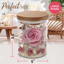 Pink Rose in a Glass Dome - Premium Real Rose That Lasts a Year or More - Mother's Day Unique Gift for Her - Preserved Rose Decor