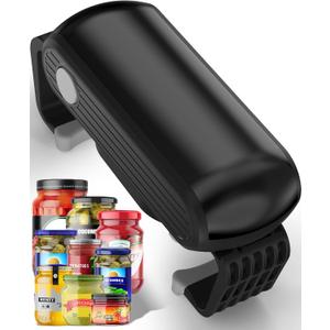 Electric Jar Opener One-Touch High Torque, Hands-Free Jar Opener for Weak Hands & Seniors, Battery Operated Jar Opener Kitchen Tool, Fits Most Jar Sizes, Grey/Black