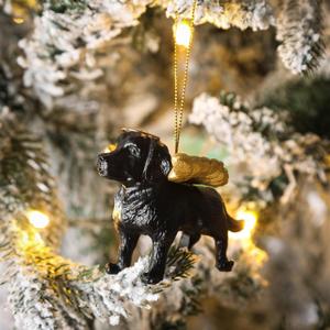 Jetec Angel Dog Memorial Christmas Ornaments for Tree Black Labrador with Gold Wings Hanging Ornament Remembrance Pooch Gifts for Christmas Xmas Loss of Dog