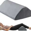 Knee Wedge Pillow 6.3'' for Post-Surgery Recovery-Leg Elevation Support for Sleep Position, Alleviating Lower Back & Hip Pain Enhancing Circulation in Ankles Legs Triangle Pillow with Removable Cover (19.7*14.2*6.3 Inchfor height under 5'3", Gray)