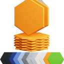 Amantech 12 Pack Acoustic Panels Self Adhesive Sound Proof Foam, High Density Sound Acoustic Foam Panel, 12X10.23X0.4 Inch Hexagon Wall Panels in Home, Office, Reccording Room, Studio(Orange)