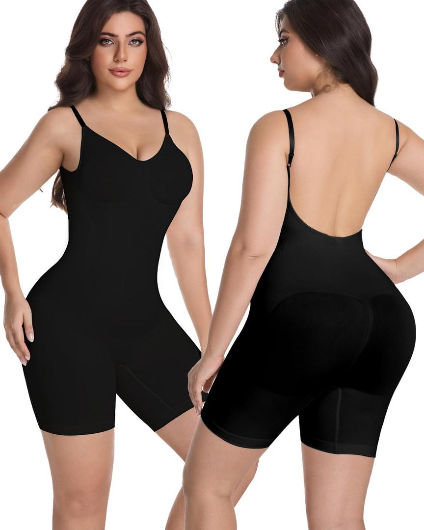 Tank Bodysuit for Women Tummy Tucker Shapewear Butt Lifter Body Shaper Compression Bodysuit (Small, Black)
