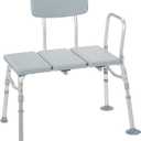 Drive Medical Tub Transfer Bench for Bathtub, Height Adjustable
Aluminum Tub Transfer Bench Offers Comfortable Backrest and Height Adjustable Design, 350 Lb Capacity