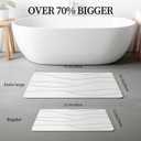 THMINS XL Stone Bath Mat, 32''x20'' Non-Slip Diatomaceous Earth Stone Bath Mat, Super Absorbent Quick Drying for Bathroom/Kitchen, Easy to Clean