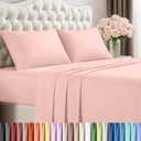 Utopia Bedding Queen Size Sheet Set  4 Piece Bed Sheets, Soft and Breathable Microfiber, Includes 1 Fitted Sheet, 1 Flat Sheet and 2 Pillowcases  Oeko Tex (Tea Pink)