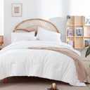 weigelia Full Size Comforter White Modern 3PCS Microfiber Full Size Comforter Sets for All Season Comforter for Men, Women and Girls Soft Lightweight Bed Comforter Set