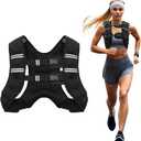 Weighted Vest, 6lb/8lb/12lb/16lb/20lb/25lb/30lb Weight Vest for Men Women, Body Weight Vests Adjustable with Reflective Stripe for Strength Training, Running, Training Workout, Jogging, Walking (12 LB, Black)
