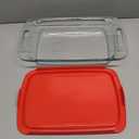 Pyrex Basics 3 Quart Glass Oblong Baking Dish with Red Plastic Lid -9 inch x 13 inch x 2 inch - Original Genuine Pyrex - Made in the USA