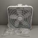 Comfort Zone Box Fan with Carry Handle, 20 inch, 3 Speed Full-Force Air Circulation Window Fan, Bedroom Floor Fan with 5 Blades, White Noise Cooling Fan, White