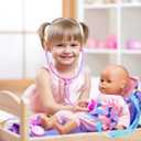 Sumind 2 Pieces Baby Doll Carrier Backpacks Doll Carrier Front Storage Bags with Straps Fit for Dolls from 14 to 18 Inches(Geometry and Heart Style)