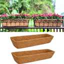 LaLaGreen 24" (2 Pack, Rectangular) Coco Liners for Planter  Large Coir Husk Replacement for Window Box, Wall Mount Pot, Trough Basket, Garden Outdoor Use  Multi Sizes 16/30 Inch & Different Shapes