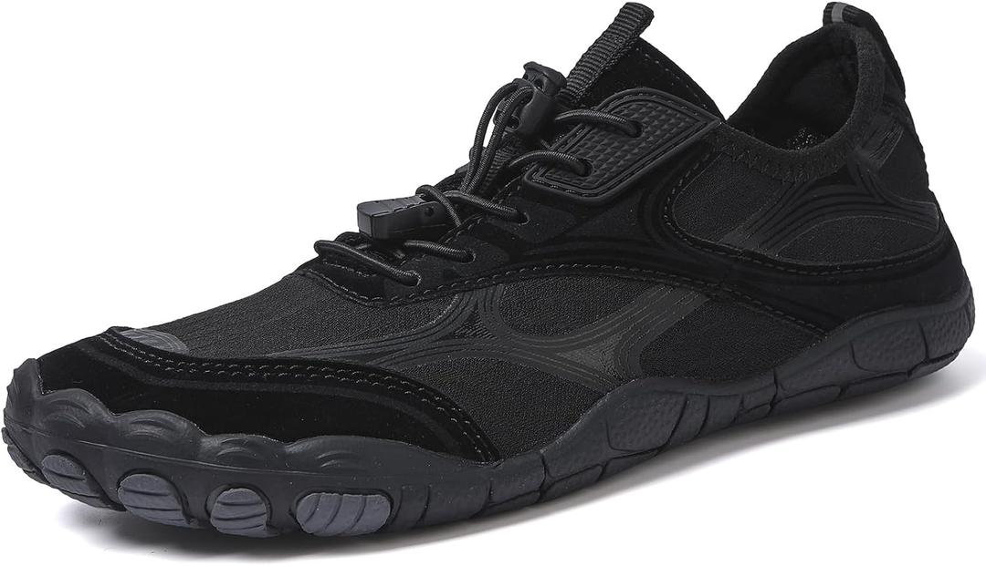 UBFEN Water Shoes Aqua Swim Shoes Mens Womens Beach Sports Quick Dry Barefoot for Boating Fishing Diving Surfing (10 Women/8.5 Men, I Black+grey)