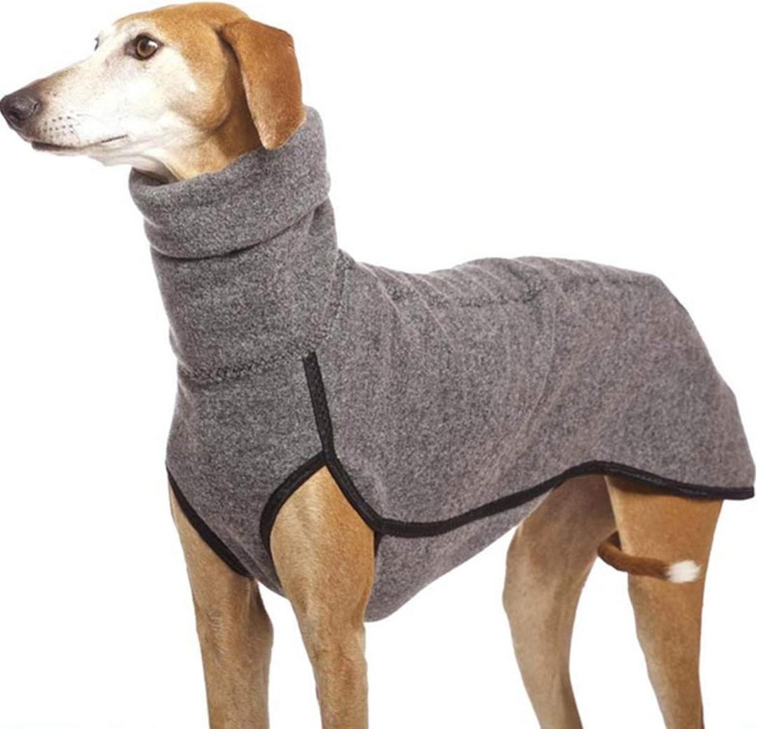 Esobo Fleece Dog Apparel Winter Warm Dog Coat Doggie Turtleneck Cozy Jacket Soft Shirt Vest Stylish Pet Outfits for Small Medium Large Dogs Grey
