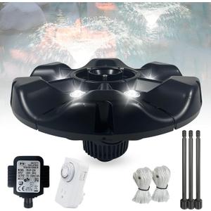 Pond Fountain Aerator,10000 GPH, 8 White LED Lights, Constant and Gradient Dual Modes,time Controller.35 Power Cord, Classic Crown Spray Pattern 4x10for Pond, Lake, Swimming Pool& Water Garden
