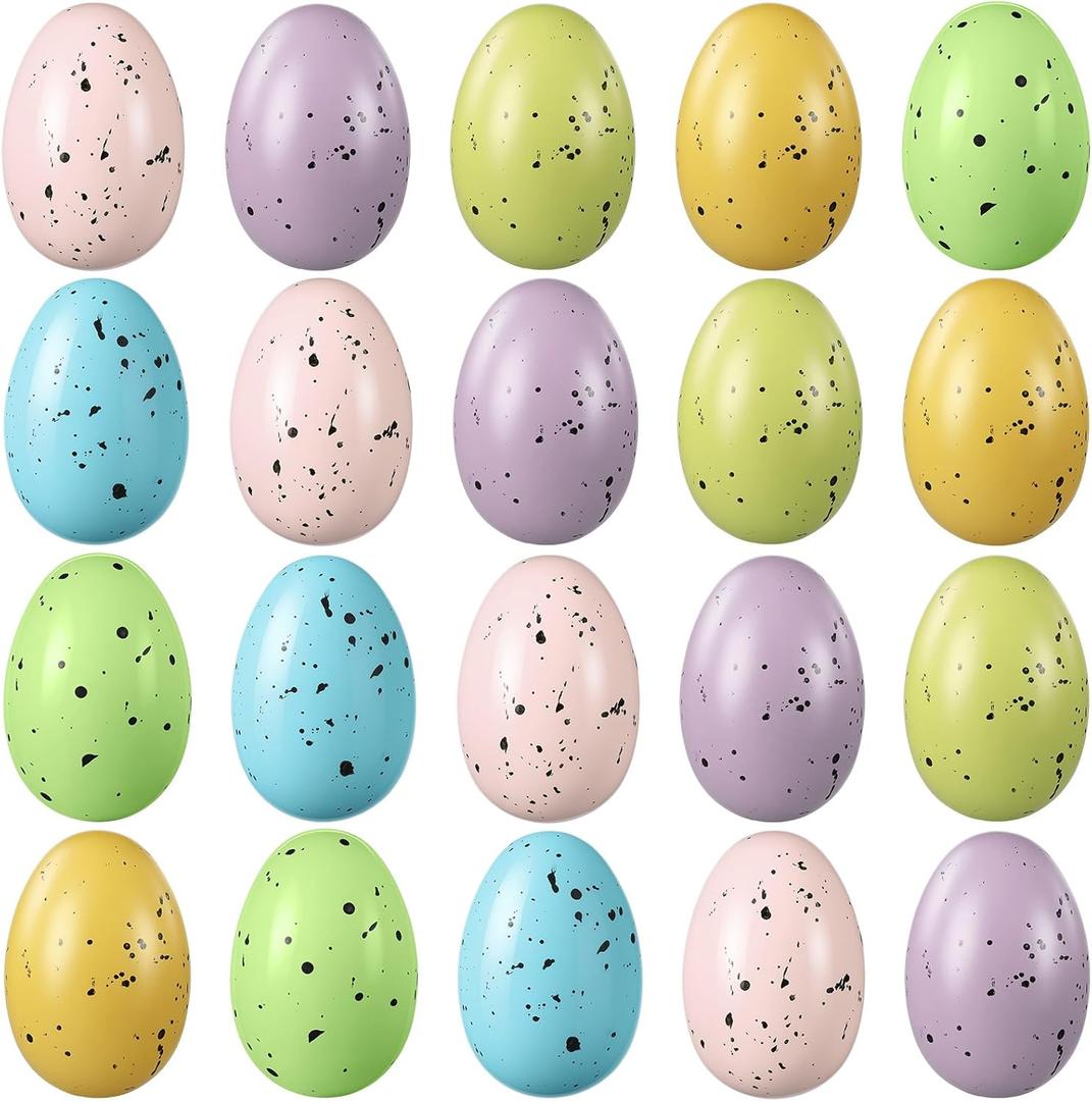 Syhood 36 Pcs Easter Speckled Eggs Small Plastic Speckled Eggs Mini Decorative for DIY Crafts Easter Basket Stuffer Party and Spring Home Decoration(Pastel)