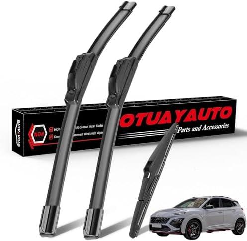 OTUAYAUTO Windshield Wiper Blades Replacement for Hyundai Kona 2018-2023 All-Extreme Weather Performance Quiet No Trace Front and Rear Wipers U/J Hook 26"+16"+11" (Pack of 3)