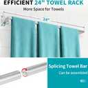 2-Pack Brushed Nickel Bathroom Towel Bar, 24-Inch Towel Racks for Bathroom Wall Mounted, Heavy Duty Towel Rod Holder Mordern Home Decor