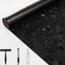 DKTIE Black Opaque Blackout Window Film with Installation Tools, Sun Blocking Window Privacy Cover for Glass (Scree, 17.7" x 118.1")