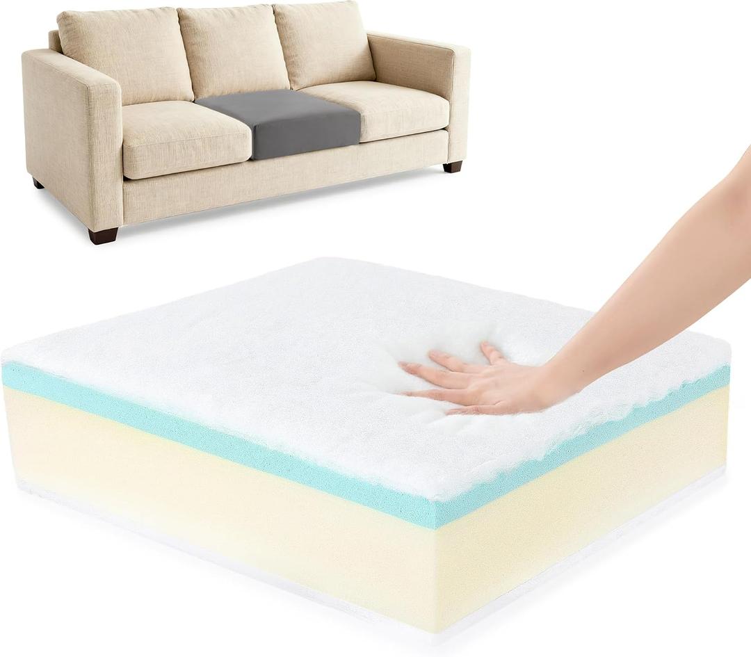 BALAPET Memory Foam Couch Cushion Replacement, Extra Thickness 6 Layer Sofa Cushions Replacement, High Density Foam Supportive & Soft Sofa Cushion Foam with Removable Cover(24246in)
