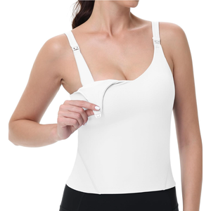 V VOCNI Nursing Tank Tops for Breastfeeding Workout Crop Top Longline Nursing Sport Bra Maternity Bras for Pregnancy
, XXL
