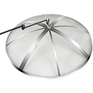 30 Inch Fire Pit Spark Screen,Stainless Steel Fire Pit Screen Cover with Handle&Poker,Outdoor Fire Pit Screen Cover Round Mesh Lid Heavy-Duty for Backyard/Beach/RV Camping