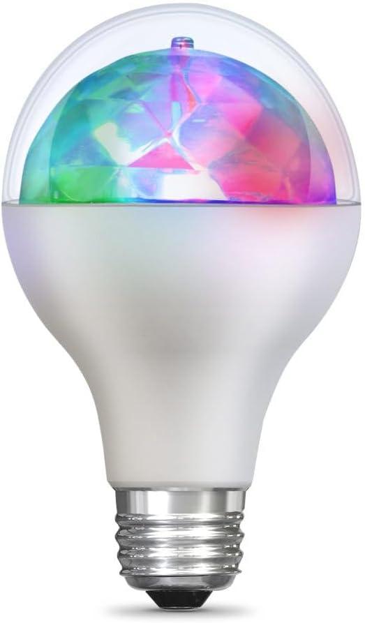 Feit Electric Multicolor Changing Disco Party LED Light Bulb, DISCO1/LED, A19, RGB, RGB Multicolor, 5.3" H x 3.15" D