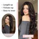 Clip in Hair Extension One Piece 160g, 20 Inch Light Brown Long Wavy Synthetic Hair with 5 Clips, Full Volume Soft Natural Look Clip in Hairpiece for Women.