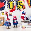 Patriotic Decorations - American Independence Day Gift: 3 Pcs Handmade USA Birds for Home Table Ornaments - Decorations for Patriotic Holidays
