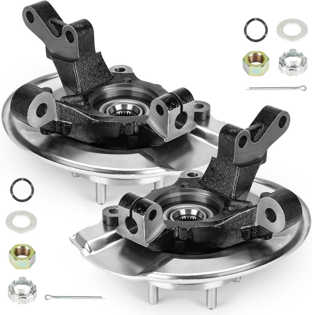 Front Left and Right Side Steering Knuckle & Wheel Bearing Hub Assembly Compatible with Dodge Caliber 08-12, for Jeep Compass 07-17, for Jeep Patriot 07-2017, Replace for 698-411, 698-410, 4WD AWD FWD