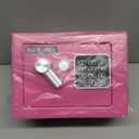 KOFAIR Safe Box for Home Safe (0.23 Cubic Feet) with Fireproof Bag, Personal for Money Safe for Cash Saving, Mini Safety with Key, Digital Safety with Light, Money Lock Box (Pink)