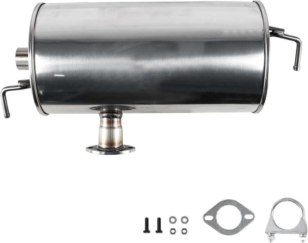 Stainless Steel Exhaust System Kit compatible with Toyota Sienna 2004-2006 3.3L, Resonator Pipe, Muffler, Tailpipe, FWD Only, Gasket and Clamps Included