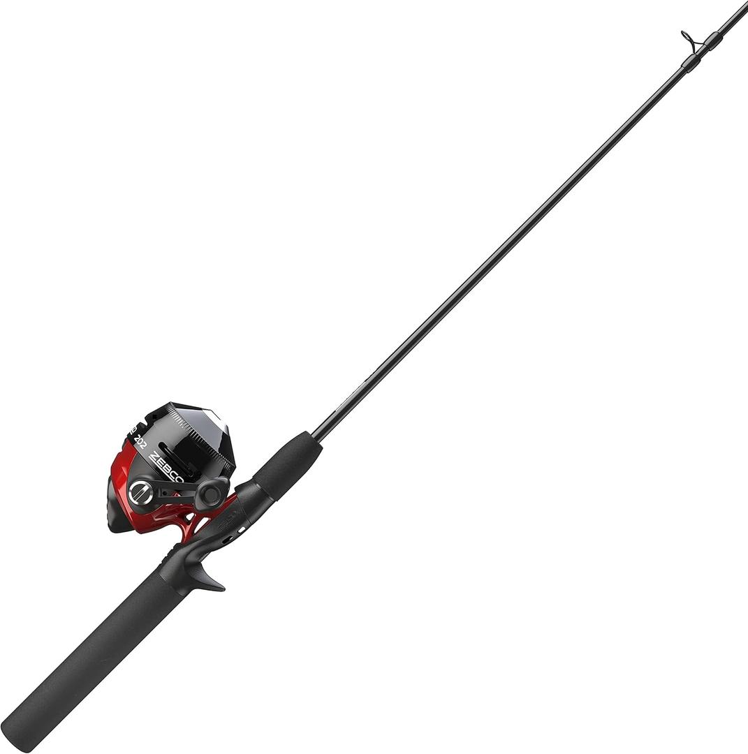 Zebco 202 Spincast Reel and Fishing Rod Combo, Right-Hand Retrieve, Pre-Spooled with 10-Pound Line,  5'6" Rod - Size 30 Reel