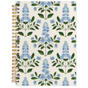 FDHSPAAM Blue Floral Spiral Journal Notebook 5.5x8.3in, Rustic Cottagecore Wildflower Botanical Journal, Grandmillennial Blue Flower Notebooks for Note Taking, Hardcover Notebook