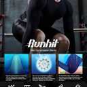 Runhit 2 Pack Mens Compression Shorts with Pockets 9" Performance Spandex Underwear Sport Athletic Workout Running Base Layer (S)