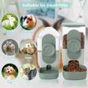 Lemtrflo Hanging Automatic Food and Water Dispenser, Gravity Rabbit Feeder Set, Cage Cat and Bunny Food Bowl (Cage Grid Spacing Over 1.2'')