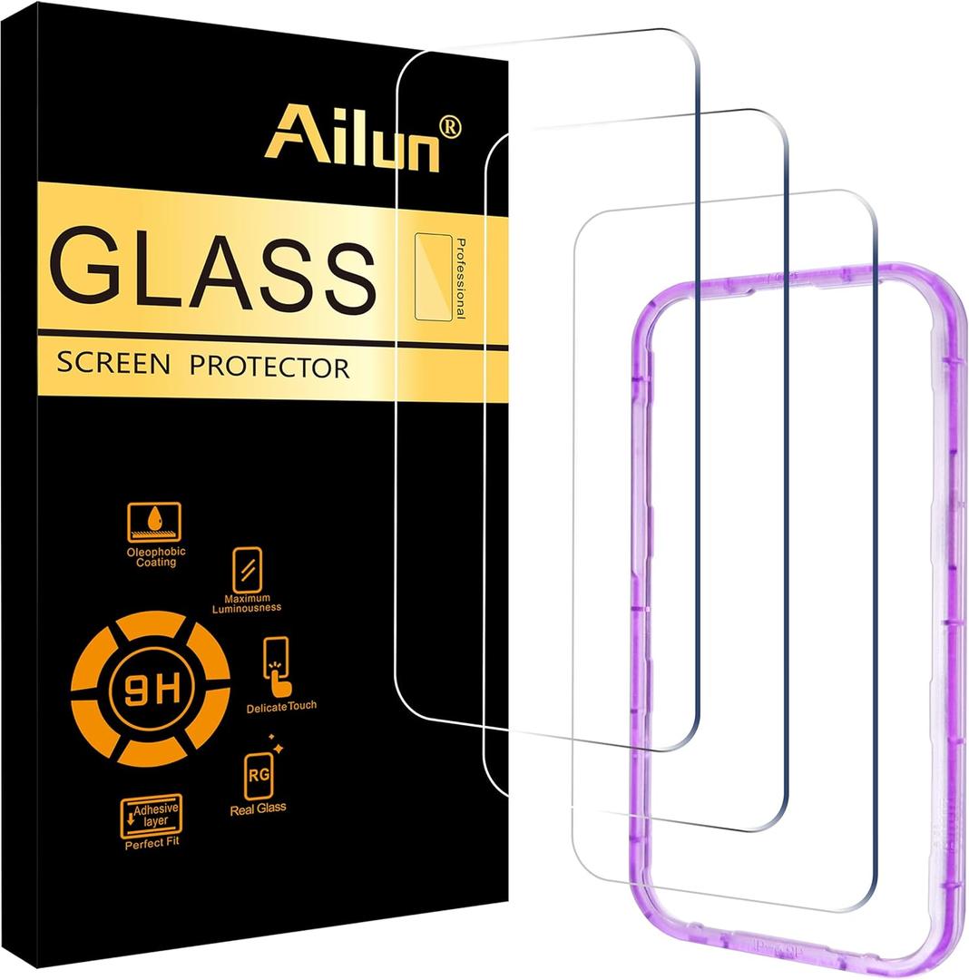 Ailun 2Pack Screen Protector for iPhone 17 Pro Max [6.9 inch] with Installation Frame, Tempered Glass, Sensor Protection, Dynamic Island Compatible, Case Friendly