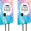 Poster Board Stand for Display, Heavy Duty Floor Sign Holder for Foam Board, Double Sided Display for Business Advertising (2Pack)