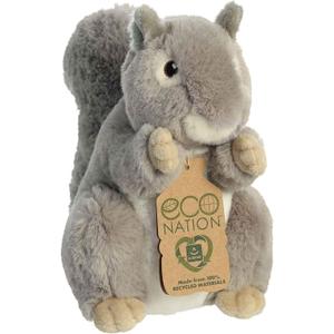 Aurora Responsibly Made Eco Nation Squirrel Stuffed Animal - Ideal for Playtime Adventures - Perfect for Birthdays or Just Because - Gray 8 Inches